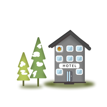 Skigebiet Hotel Schnee Bäume