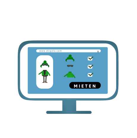 Monitor Webseite SkiGala Produkt Skibekleidung Skijacke Skibrille Skihose Online Mieten Österreich